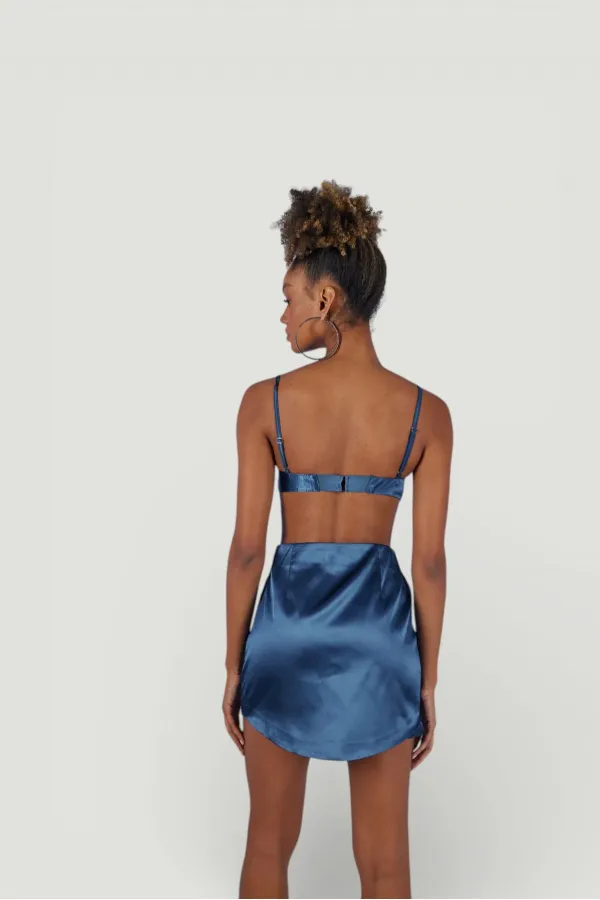 Jupe fantaisie bleu marine