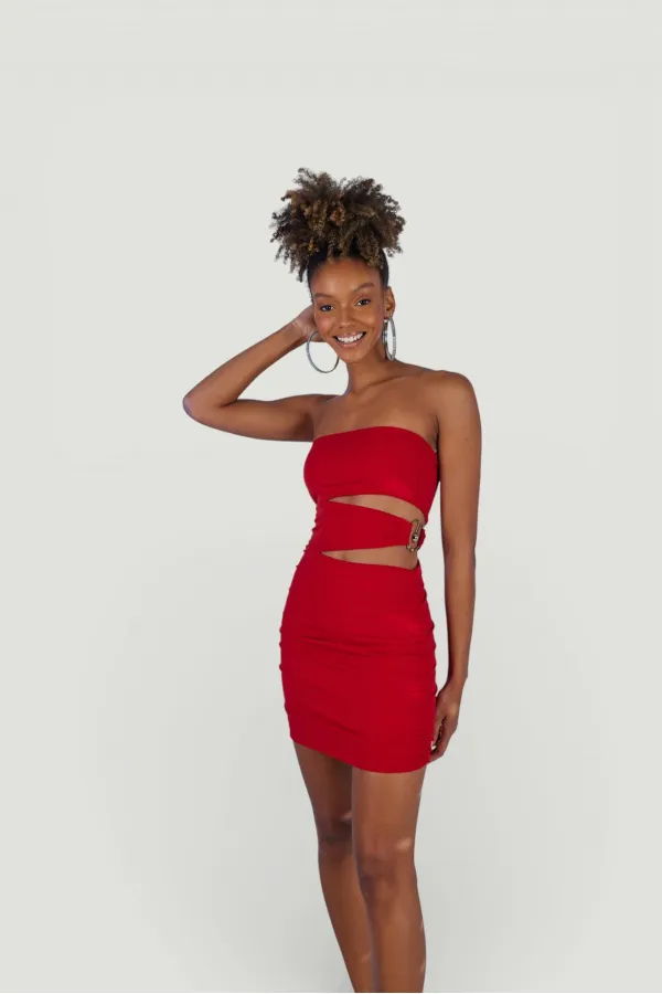 Buble Elbise Kırmızı