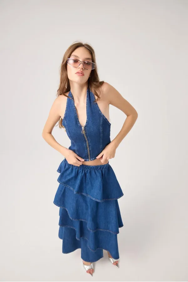 Kaela Jean Vest Blue