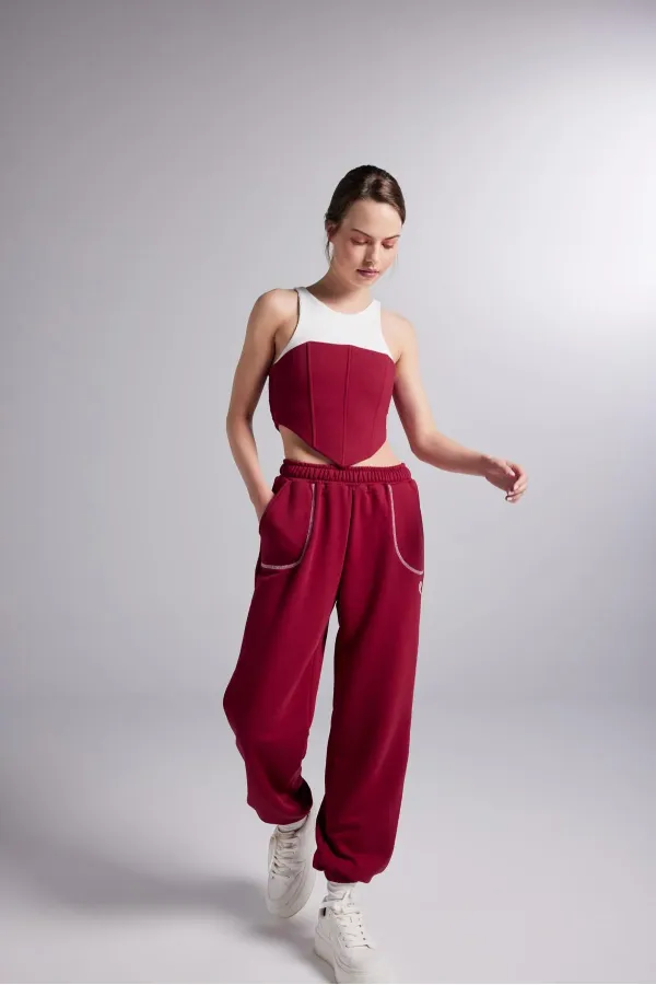 Pantalon de survêtement Rhode bordeaux