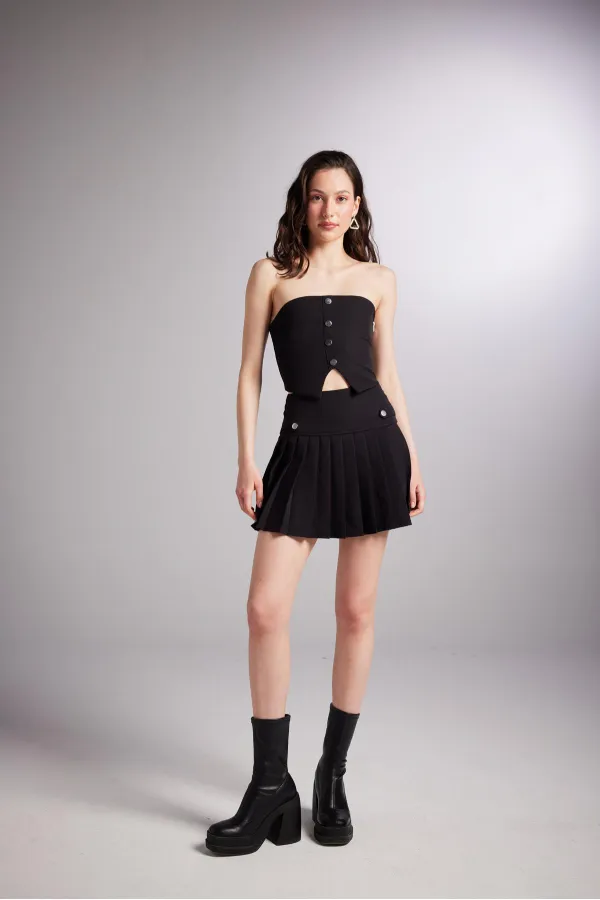 Devon Şort Etek Siyah