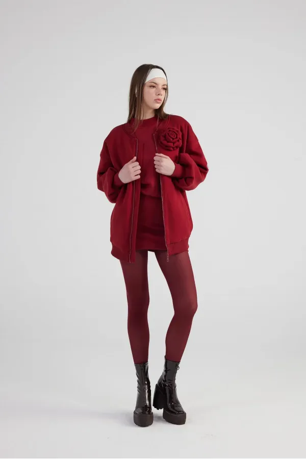 Alexa Bomber Jacket Burgundy