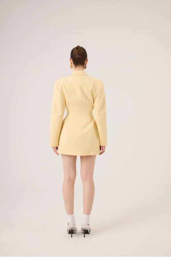 Belden Oturmalı Galina Blazer Ceket Sarı