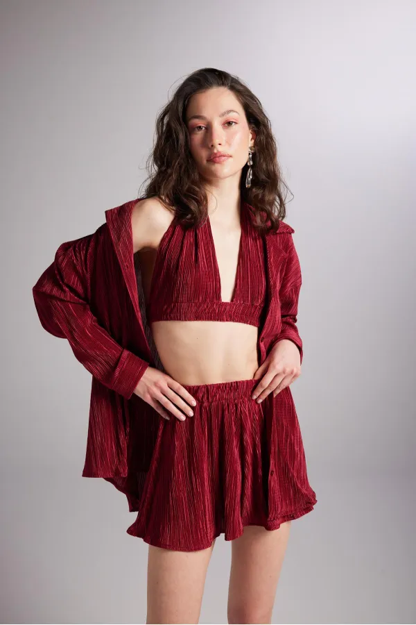 Bustier confortable rouge bordeaux