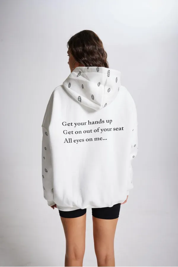 Sweat-shirt blanc à œil