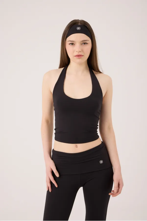 Ellen Halter Neck Bustier, Black