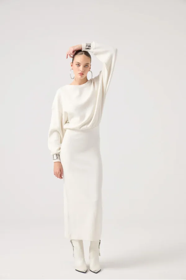 Jacey Knit Dress White