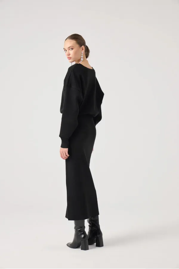 Jacey Knit Dress Black