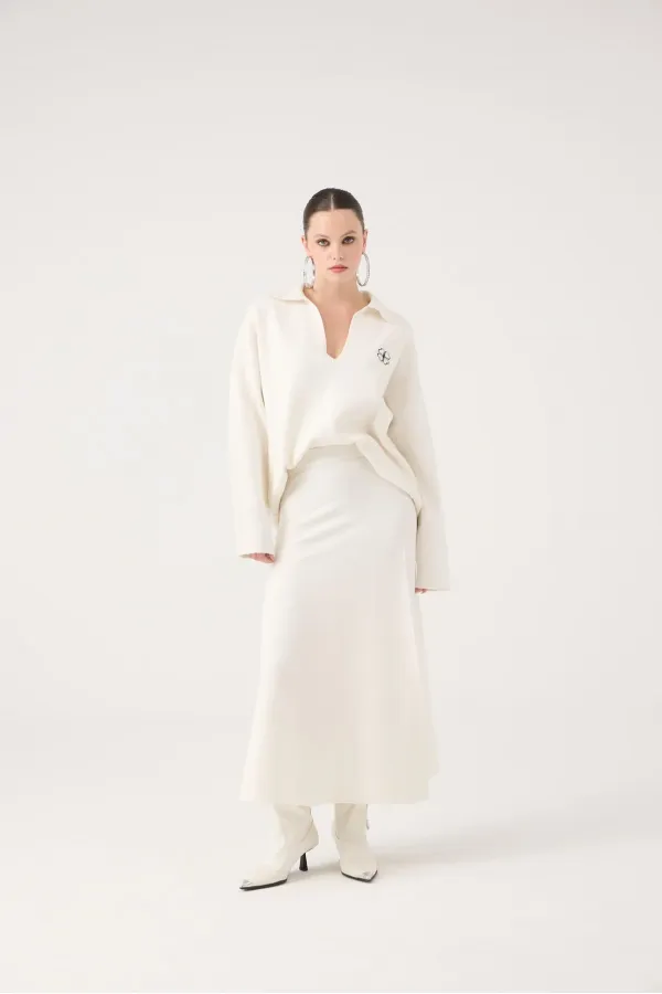 Zoi Knit Skirt White