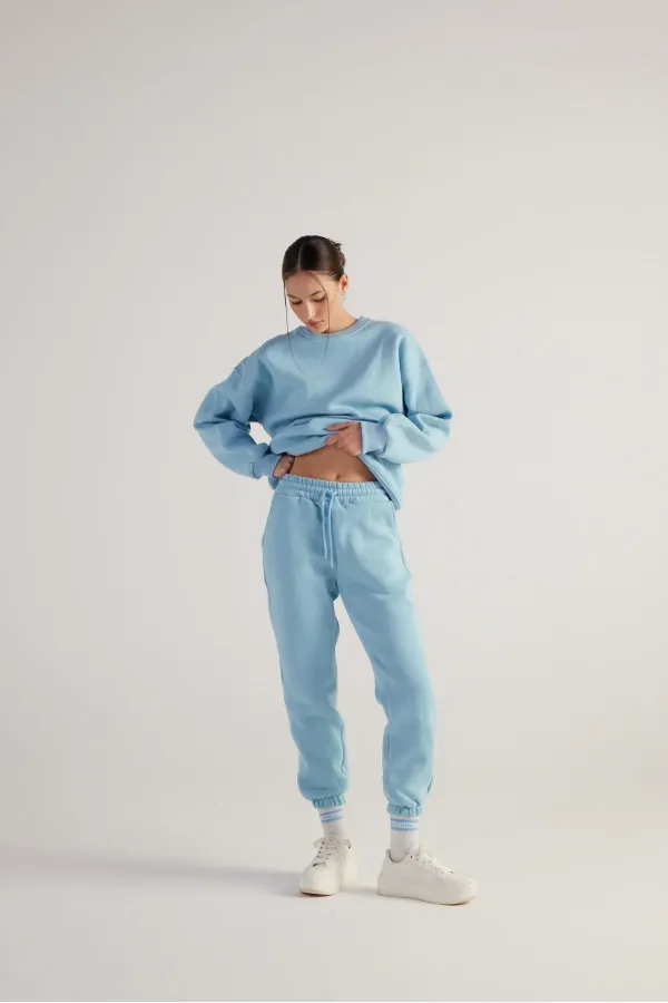 Fluffy Eşofman Altı Mavi