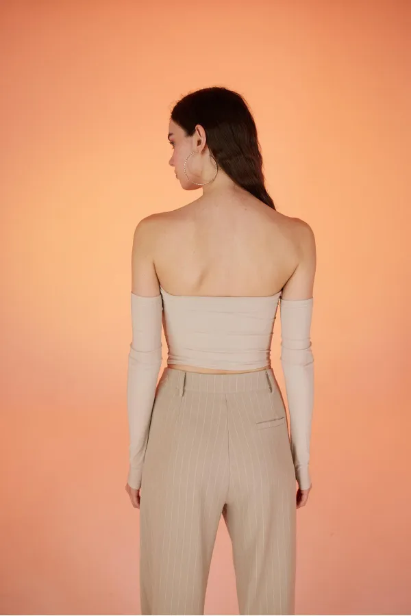 Chemisier lisse beige