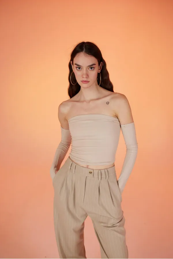 Chemisier lisse beige