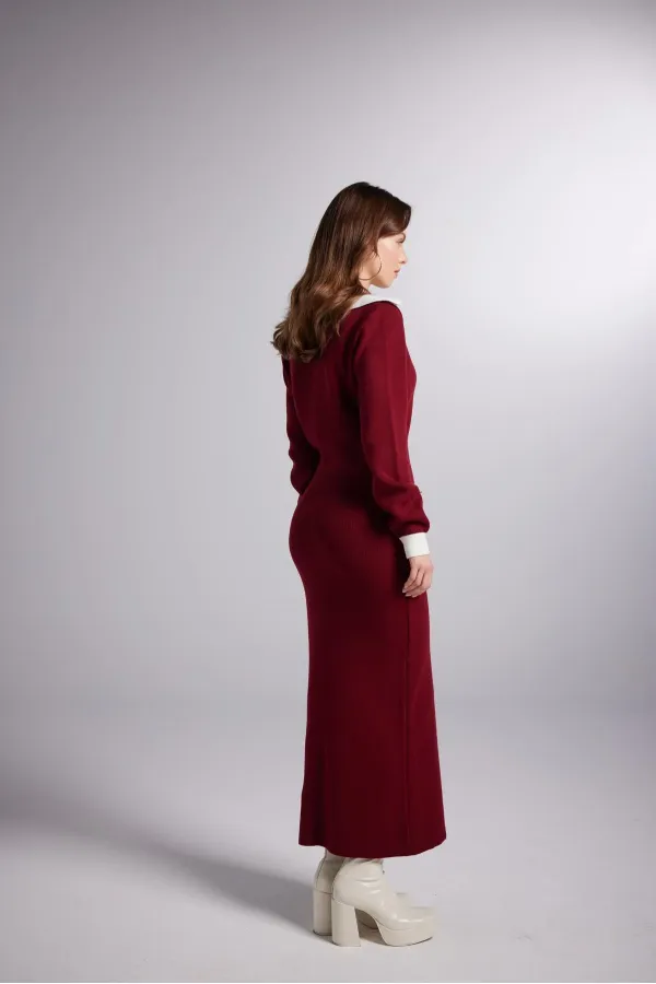 Elias Knit Dress Burgundy