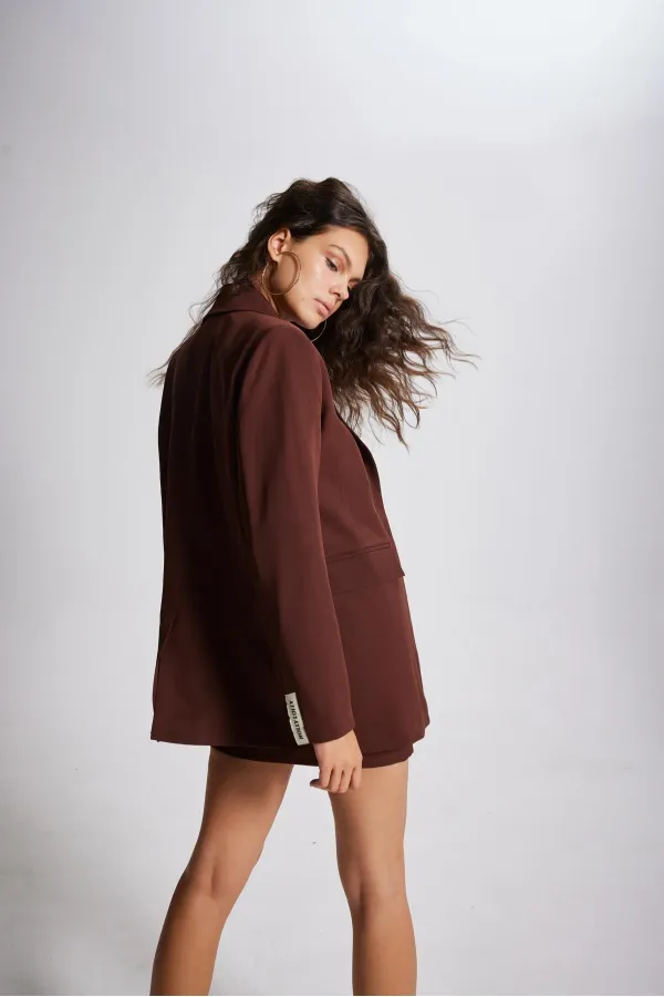 Veste blazer Panky, couleur café