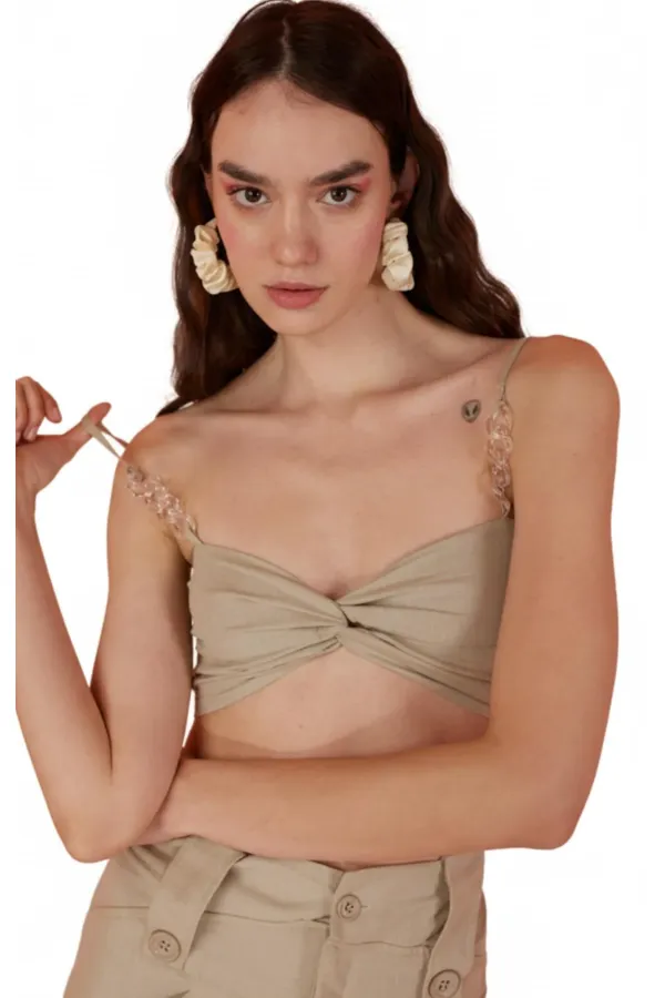 Rise Chain Blouse Beige