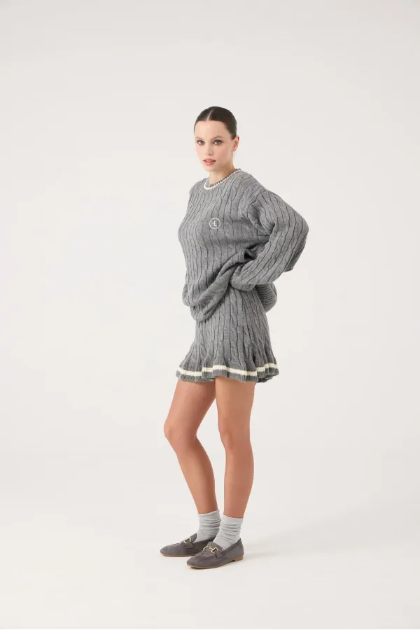 Harold Knitted Skirt Gray