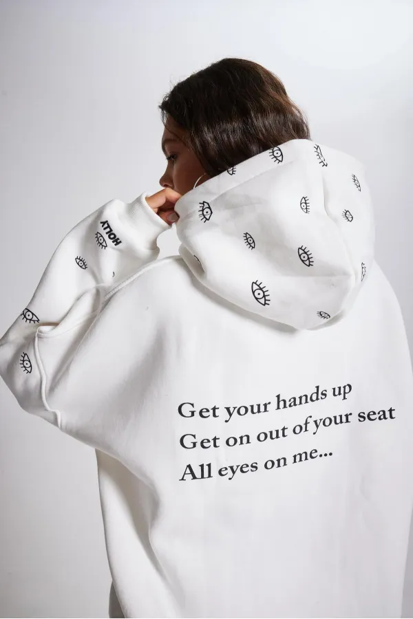 Sweat-shirt blanc à œil