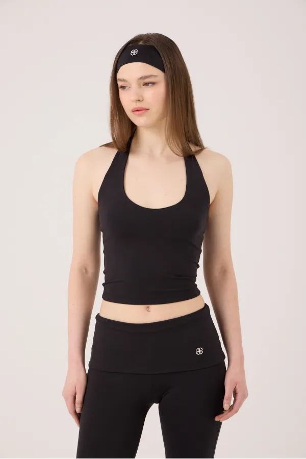 Ellen Halter Neck Bustier, Black