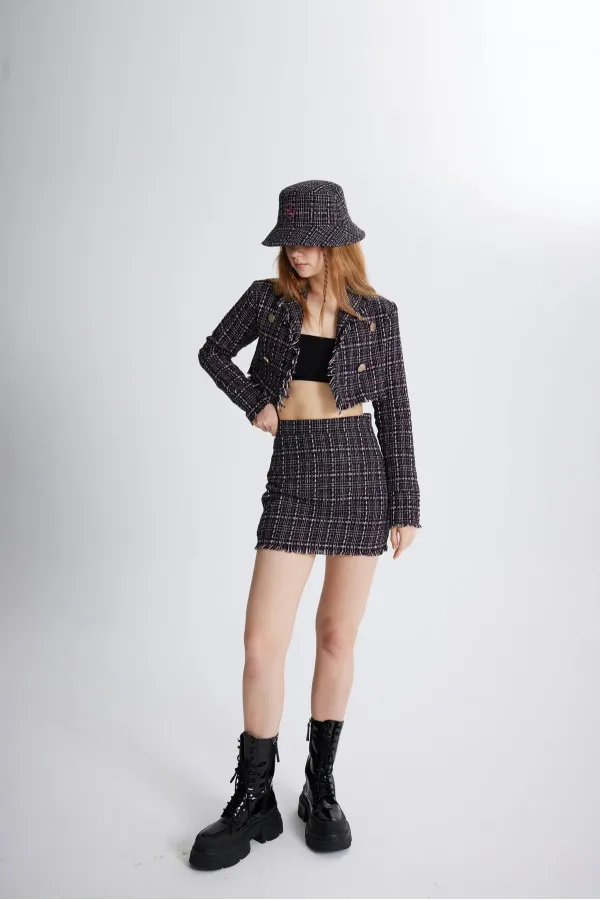 Veste en tweed noire