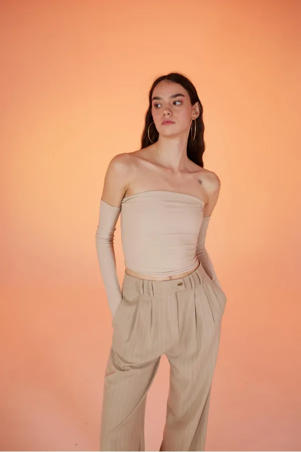 Chemisier lisse beige