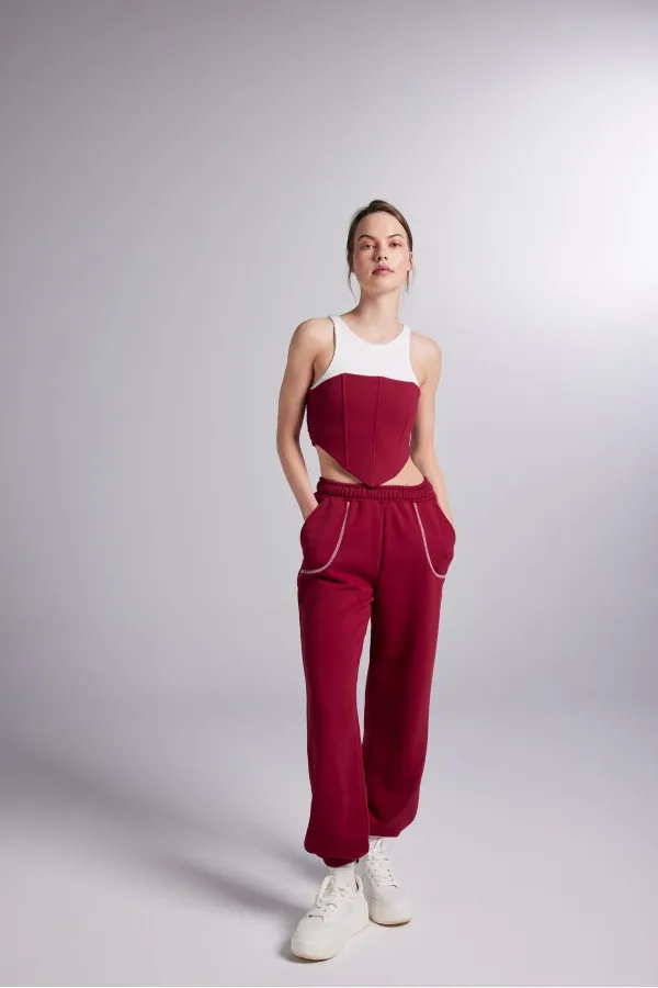 Pantalon de survêtement Rhode bordeaux