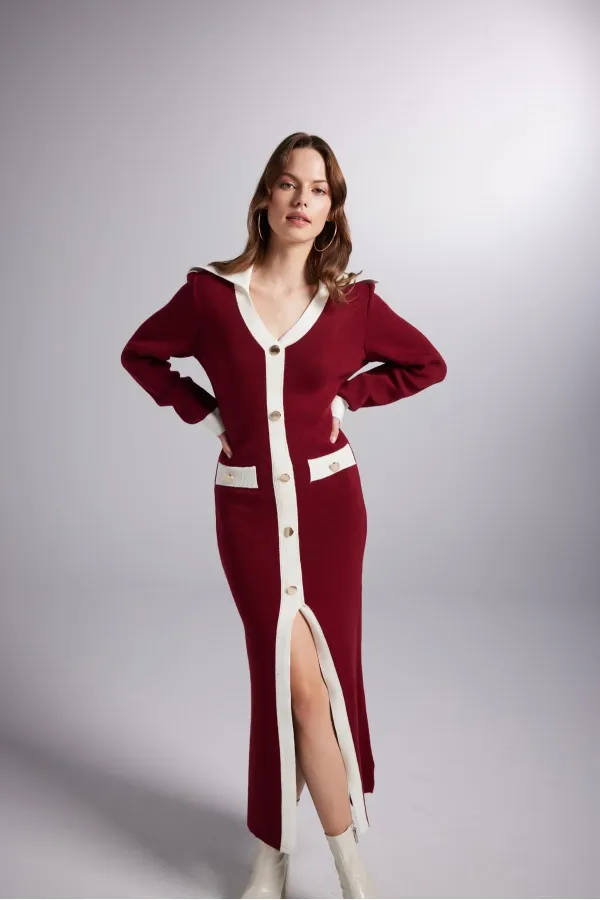 Elias Knit Dress Burgundy
