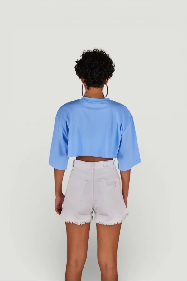 Holly Crop T-shirt Blue