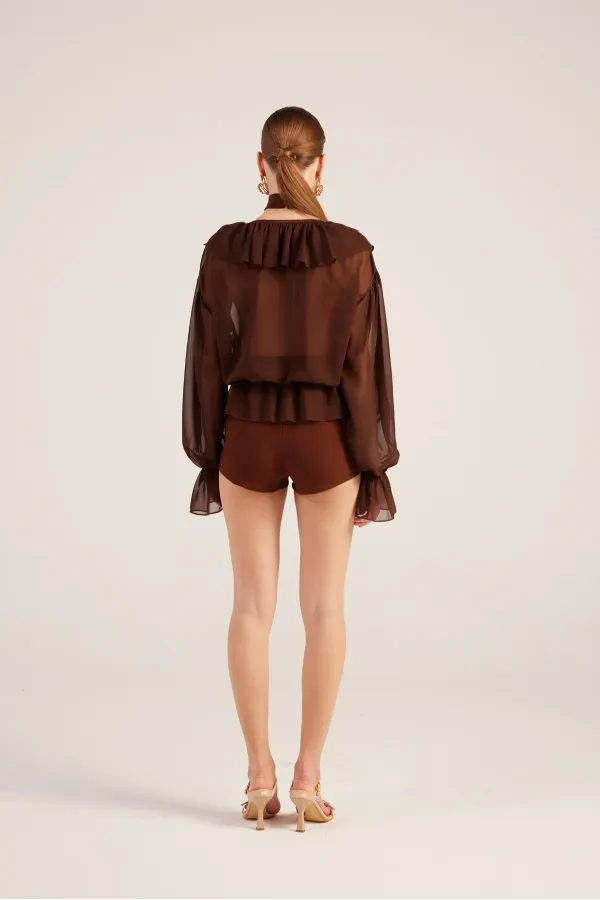 Chemise marron Sassy