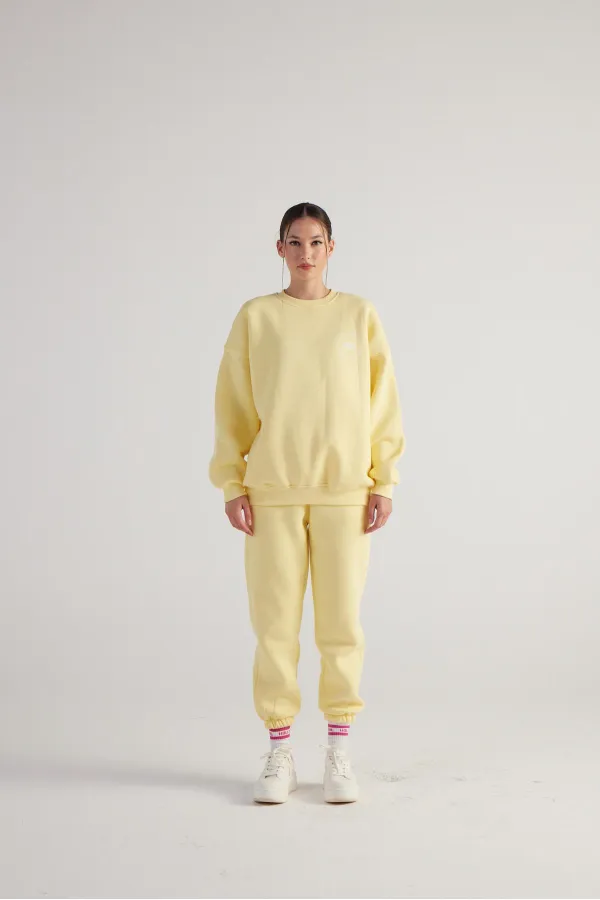 Sweat-shirt jaune fin