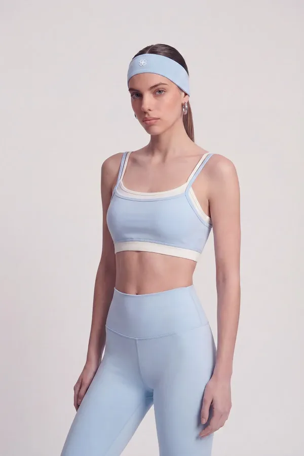 Fabiola Double-Layer Strappy Bustier, Blue Fabiola Double-Layer Strappy Bustier, Blue