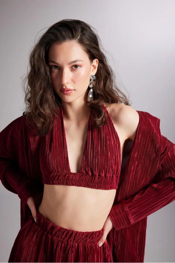 Bustier confortable rouge bordeaux