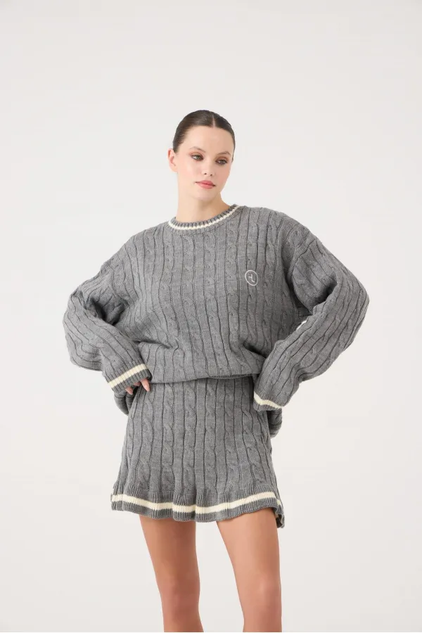 Harold Knitted Skirt Gray