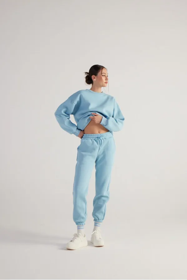 Fluffy Eşofman Altı Mavi