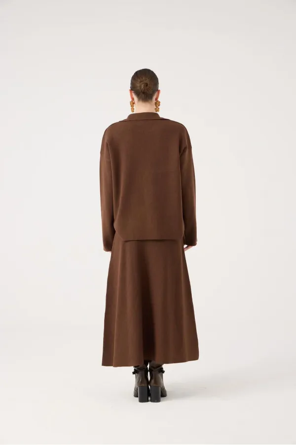 Zoi Knit Skirt Brown