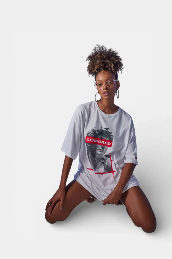 T-shirt blanc censuré