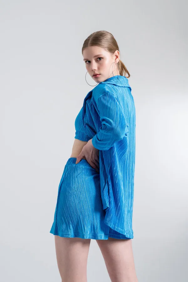 Chemise bleue oversize confortable