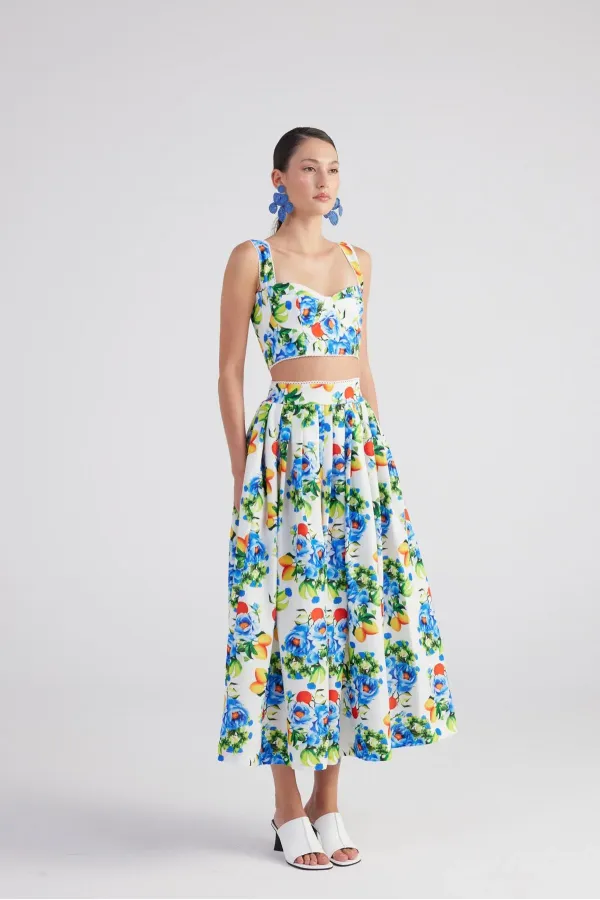 Jupe longue bleue Ravello