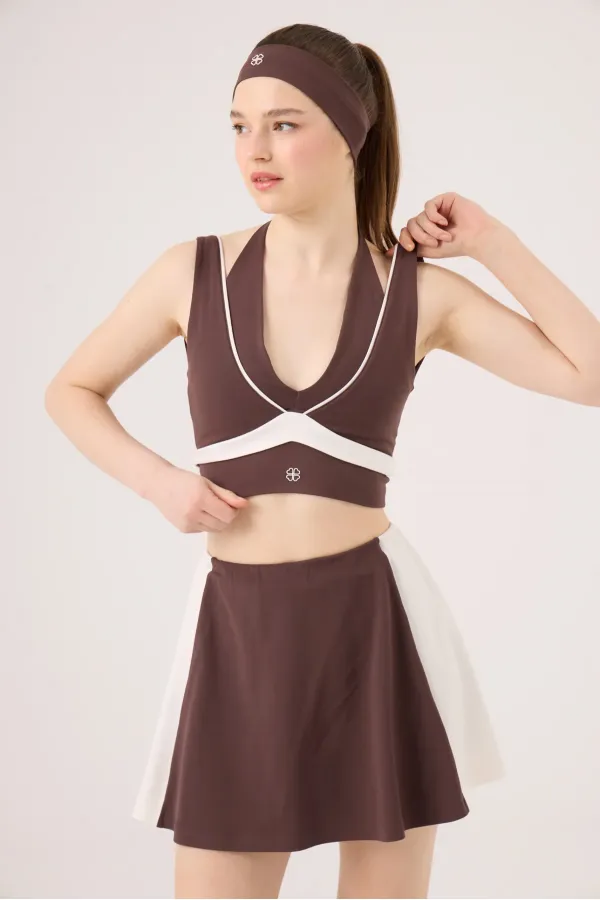 V-Neck Stella Bustier in Coffee