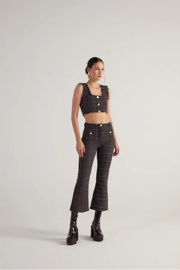 Bustier en tweed noir