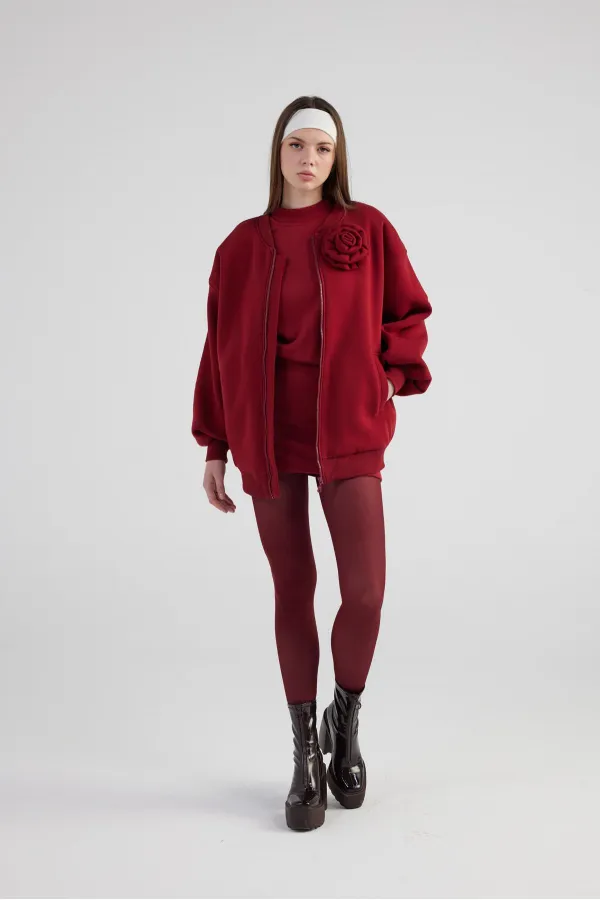 Alexa Bomber Jacket Burgundy