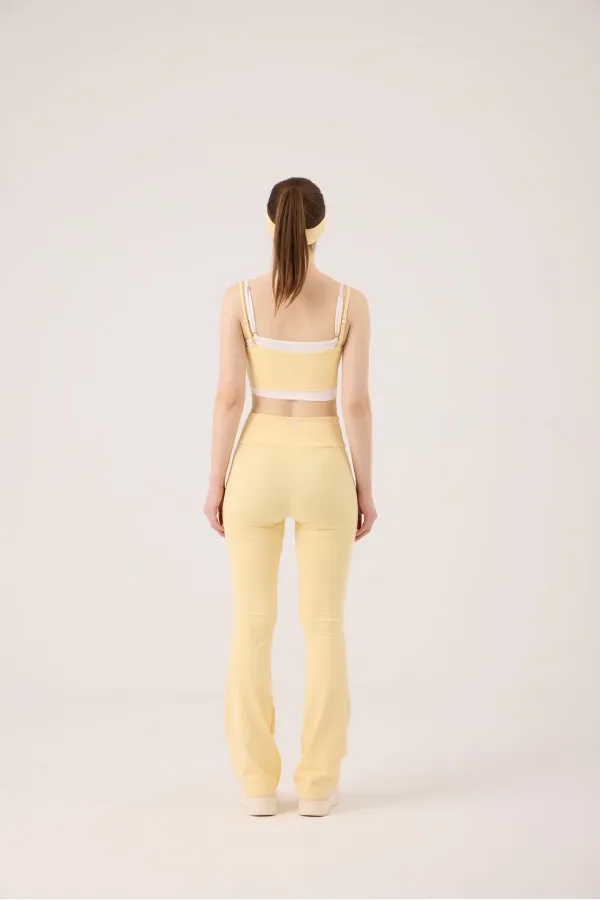 High Waist Flare Fabiola Leggings Pants Yellow