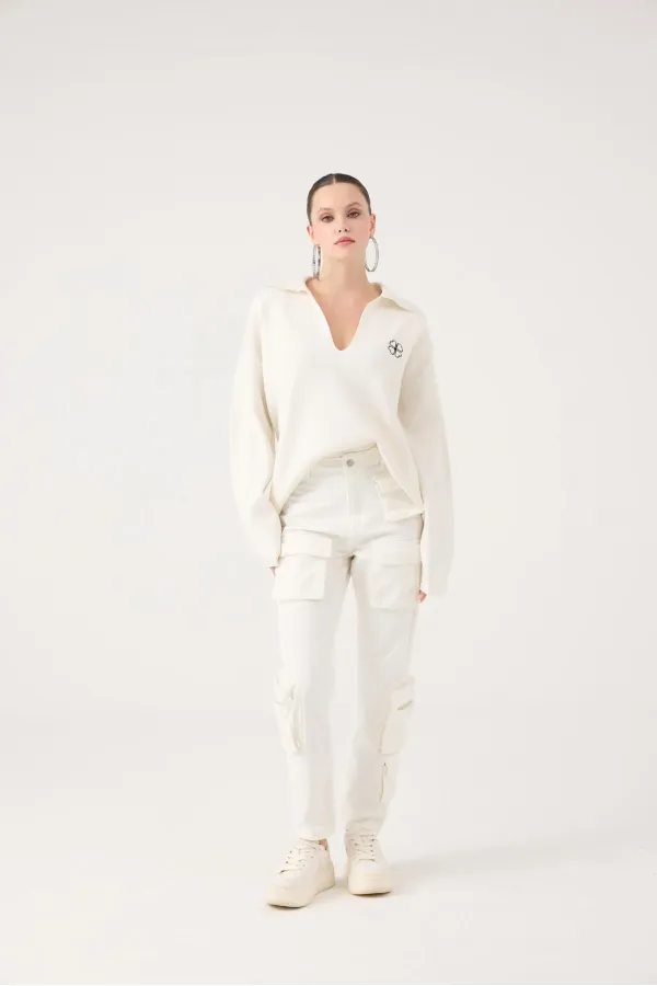 Serenity Jean Pantolon Beyaz