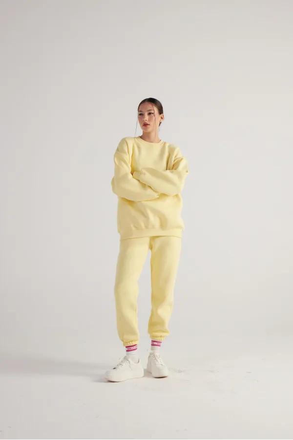 Sweat-shirt jaune fin