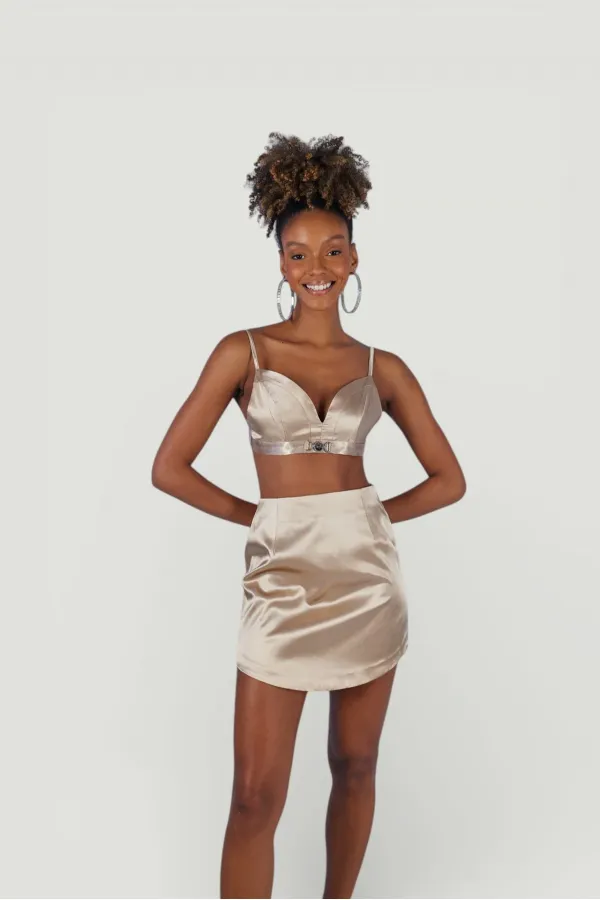 Jupe fantaisie beige