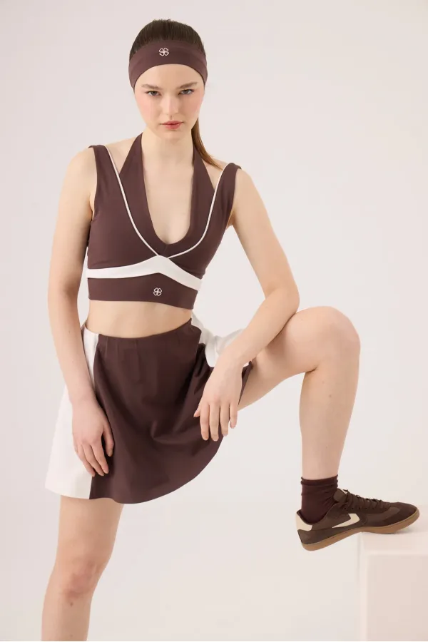 V-Neck Stella Bustier in Coffee