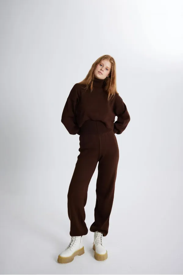 Ensemble deux pièces en maille Thinky, marron