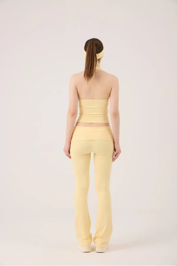 Flare Ellen Leggings with Waistband, Yellow