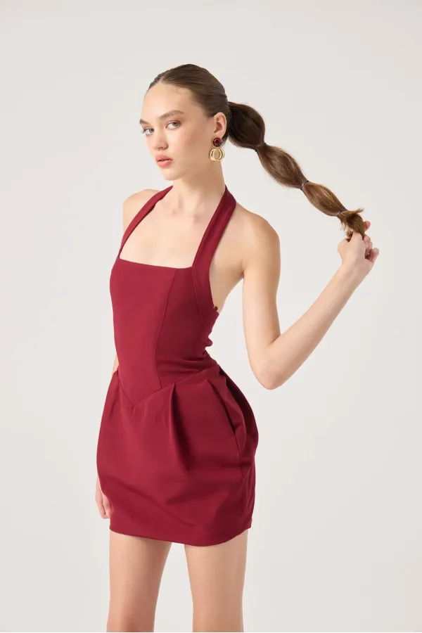 Yerry Dress Burgundy