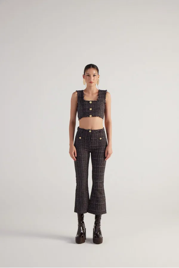 Pantalon en tweed noir
