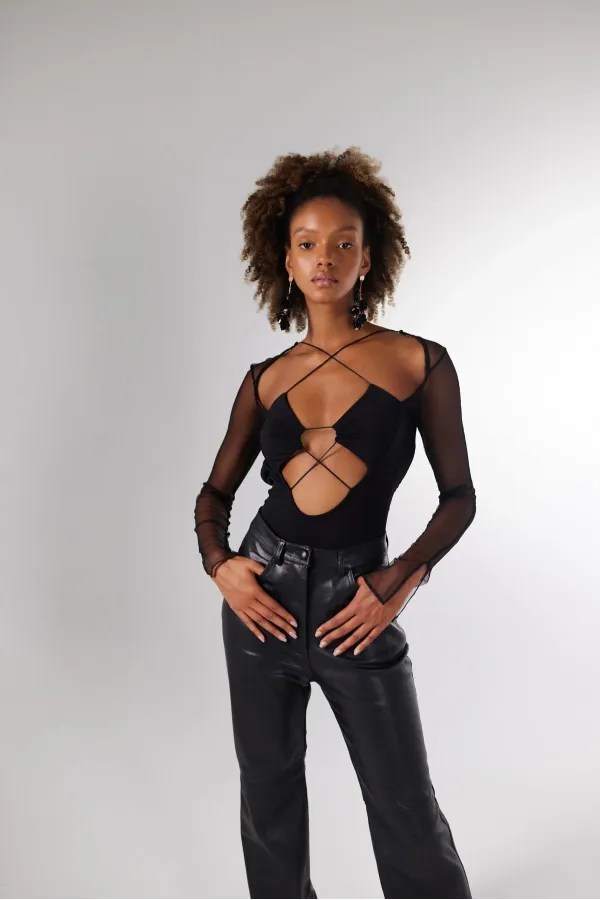 Bony Bodysuit Siyah